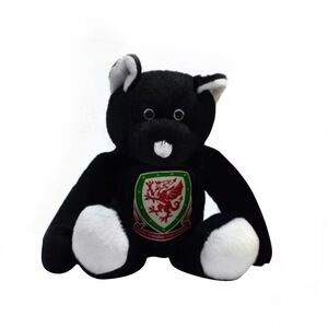 Wales Official Soccer Mini Bear / Black/White